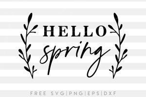 FREE HELLO SPRING SVG, PNG, EPS & DXF