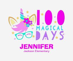 100 Magical Days Lovely Unicorn 100 Days of School PNG Free Download