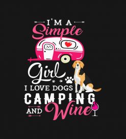 A Girl Loves Dog Camping And Wine PNG Free Download