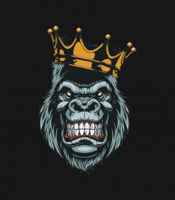 Angry Monkey with crown PNG Free Download