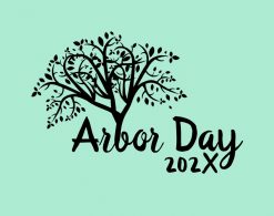 Arbor Day Tree Silhouette with Year PNG Free Download