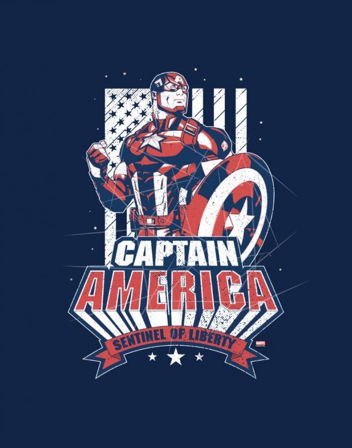 Avengers Classics - Retro Captain America Liberty PNG Free Download