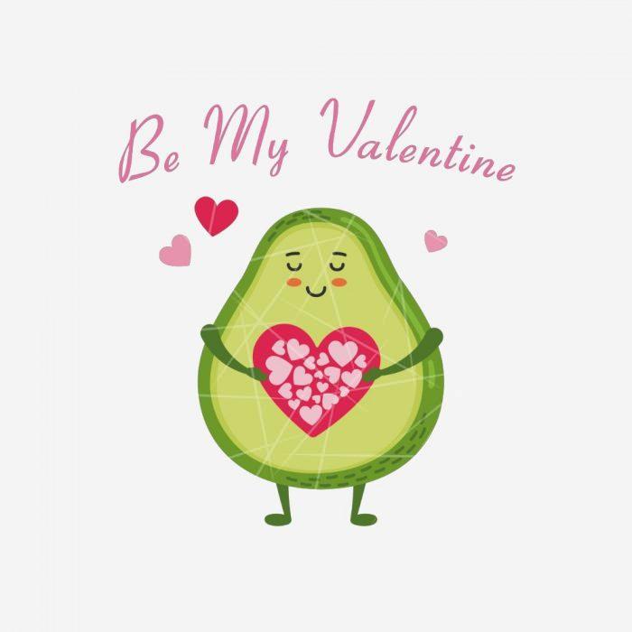 Avocado Valentine Be My Valentine PNG Free Download