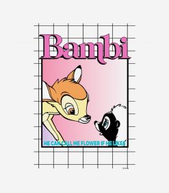 Bambi & Flower Retro Grid Graphic PNG Free Download