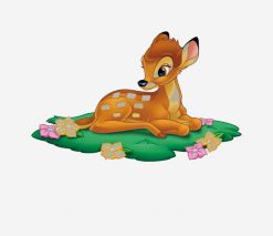 Bambi sitting on the grass PNG Free Download