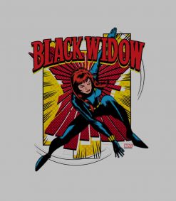 Black Widow Action Comic Graphic PNG Free Download