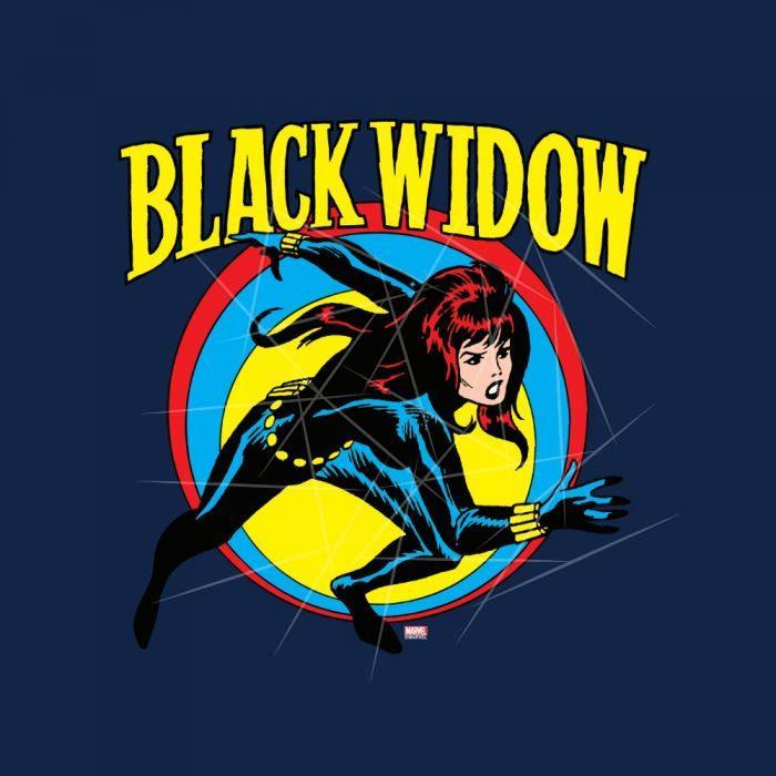 Black Widow Retro Character Art Graphic PNG Free Download