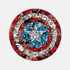 Captain America Comic Patterned Shield PNG Free Download