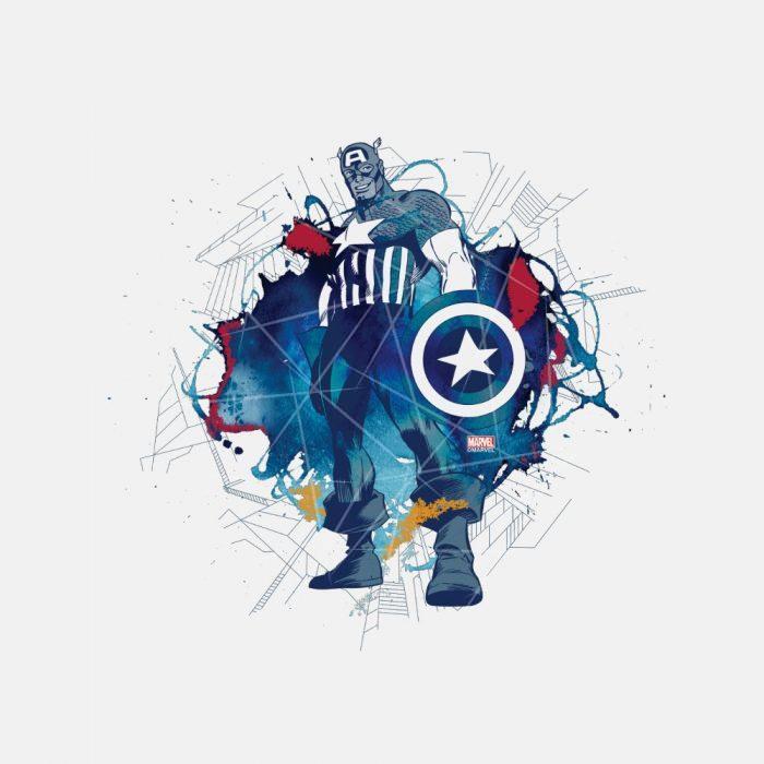 Captain America Ink Splatter Graphic PNG Free Download