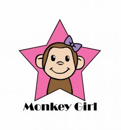 Cartoon Clip Art Smile Monkey Girl Pink Star Bow PNG Free Download