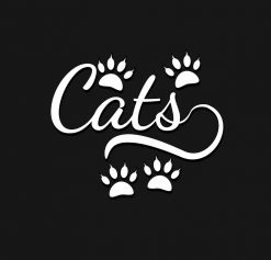 Cats Typography With Tail And Paws PNG Free Download