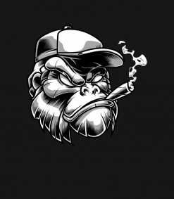 Cigar Smoking Gorilla Silverback Monkey Ape Gift PNG Free Download