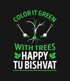 Color It Green With Trees Happy Tu Bishvat Jewish PNG Free Download