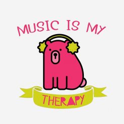 Cool Quote Music is my Therapy Basic White PNG Free Download