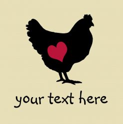 Cute Chicken with Pink Heart PNG Free Download