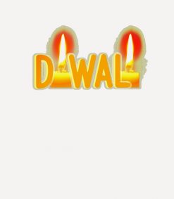 Cute Diwali Candles Festival of Light Typography PNG Free Download