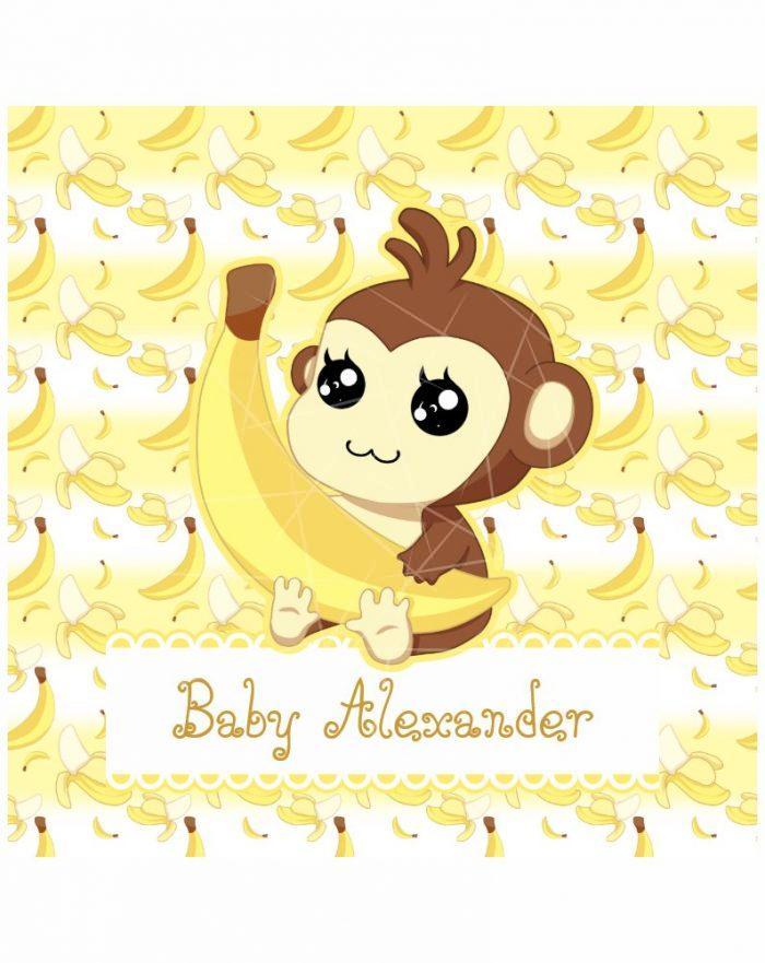 Cute Kawaii monkey holding banana PNG Free Download