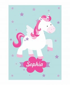 Cute Pink Personalized Magical Unicorn Puzzle PNG Free Download
