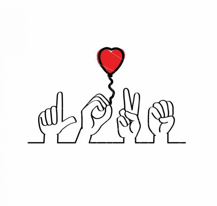 Deaf - sign language love - love. I love you. PNG Free Download