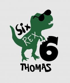 Dinosaur 6th Birthday - Six T-Rex PNG Free Download