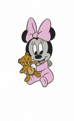 Disney Baby Minnie Mouse With Teddy Bear Baby PNG Free Download