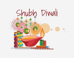Diwali Fun Cartoon Diya & Fireworks PNG Free Download