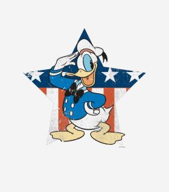 Donald Duck - Salute with Patriotic Star PNG Free Download