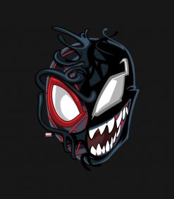 Dual Spider-Man Miles Morales & Venom Head PNG Free Download