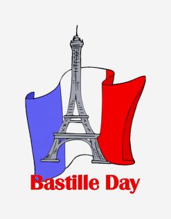 Eiffel Tower and French Flag Bastille Day Tees PNG Free Download