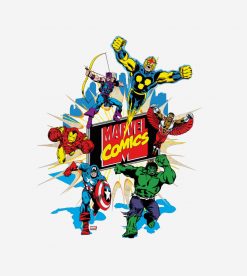 Explosive Marvel Comics Heroes PNG Free Download