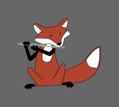 Fox Playing the Flute PNG Free Download