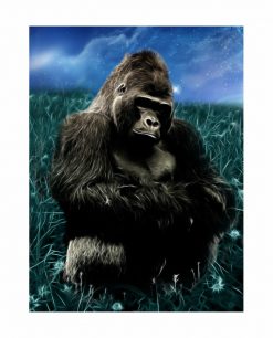 Fractal Gorilla in the meadow PNG Free Download