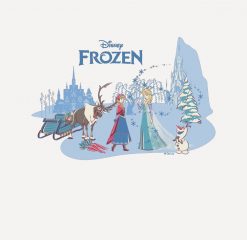 Frozen - Sven - Anna - Elsa & Olaf Blue Pastels PNG Free Download