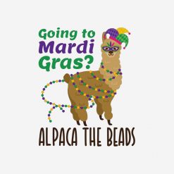 Going to Mardi Gras Alpaca the Beads PNG Free Download