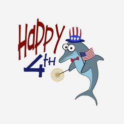 Happy 4th of July Dolphin PNG Free Download