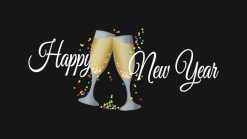 Happy New Year I Champagne Glasses PNG Free Download