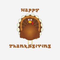 Happy Thanksgiving cartoon turkey womens LS tee PNG Free Download