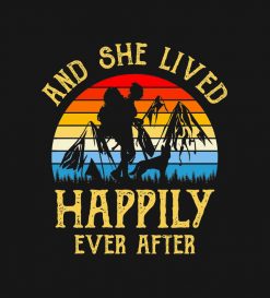 Hiking Camping She Lived Happily Ever PNG Free Download