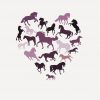 Horse and Heart- Pink PNG Free Download