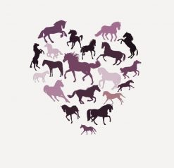 Horse and Heart- Pink PNG Free Download