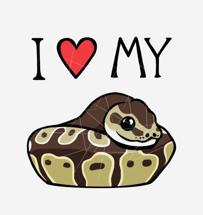 I Love My Ball Python Cute Funny Mens PNG Free Download