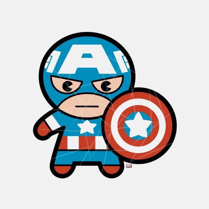 Kawaii Captain America With Shield PNG Free Download