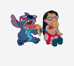 Lilo & Stitch's Lilo and Stitch Eating Ice Cream PNG Free Download