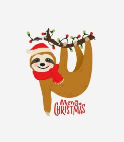 Merry Christmas Sloth  -  Holidays PNG Free Download
