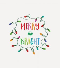 Merry and Bright Christmas Lights PNG Free Download