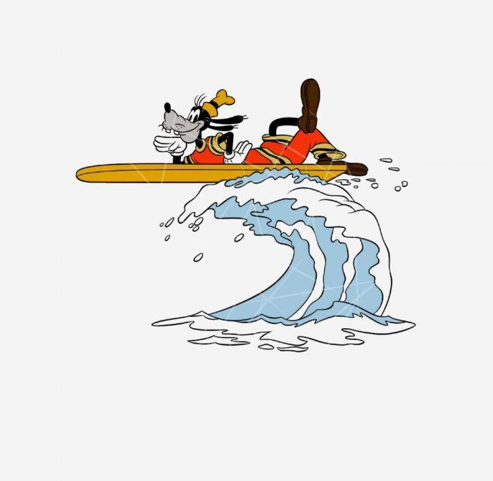 Mickey And Friends Goofy Surfing PNG Free Download