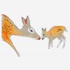 Mother and baby deer PNG Free Download