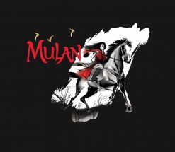 Mulan Riding Black Wind Watercolor Brush Art PNG Free Download