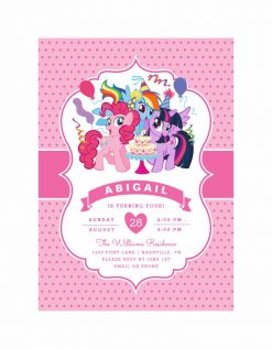 My Little Pony - Pink Birthday Invitation PNG Free Download
