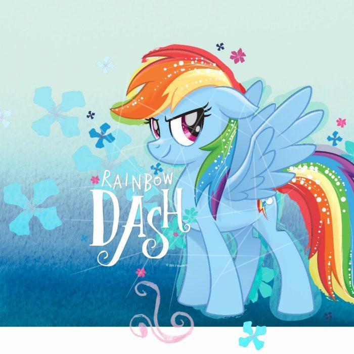 My Little Pony - Rainbow Dash Watercolor Flowers Paper Plate PNG Free Download